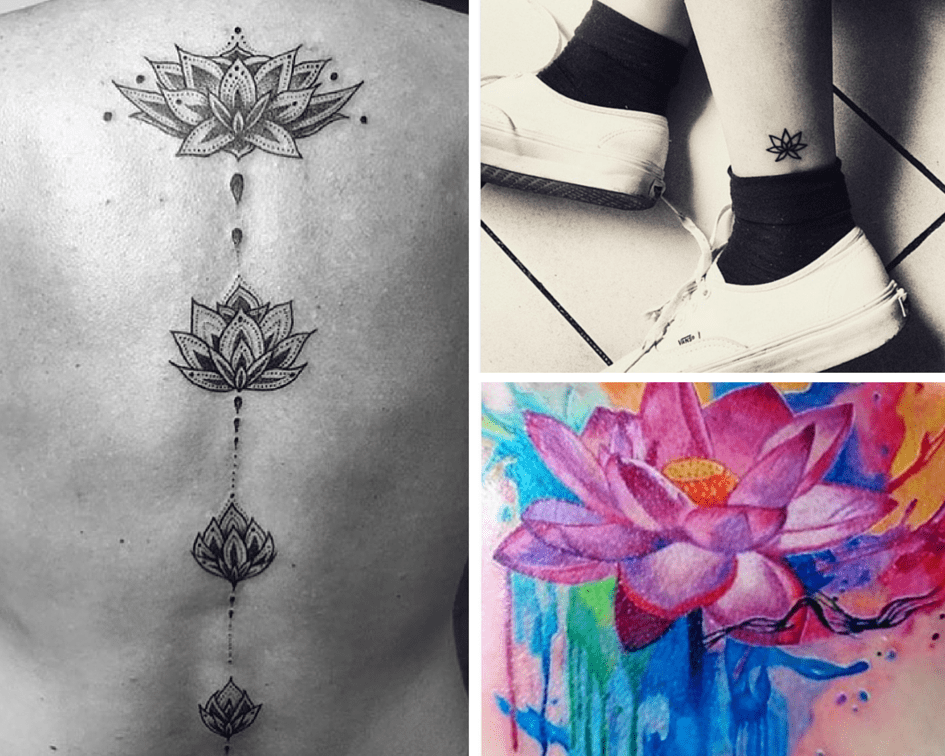 tatuaje de flor loto