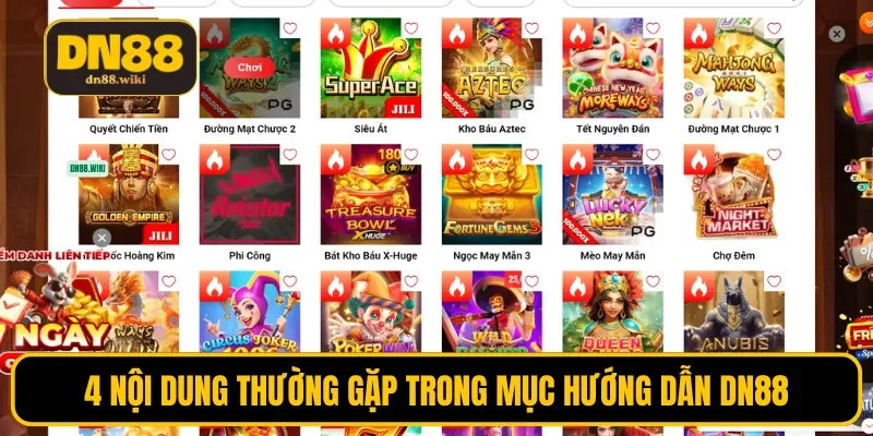 4 nội dung thường gặp trong mục hướng dẫn DN88
