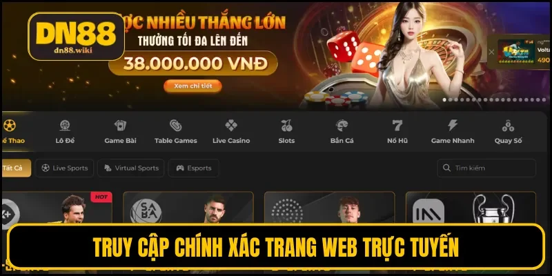 Truy cập chính xác trang web trực tuyến